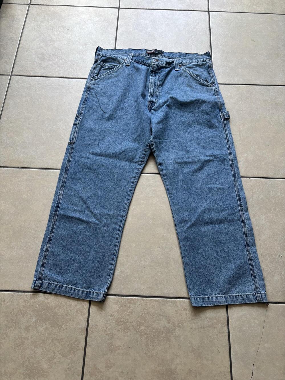 Levi Strauss Signature Jeans Mens 40x30 Blue Carpenter Relaxed Denim Workwear